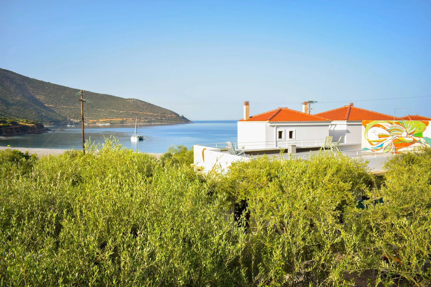 Turquoise water along the Kyparissi coastline